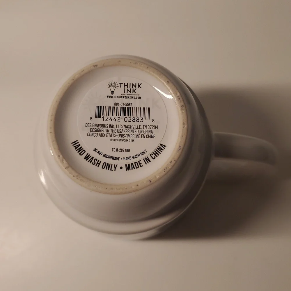 DesignWorks Ink Ceramic Mug with Blue Interior - Picture 3 of 4